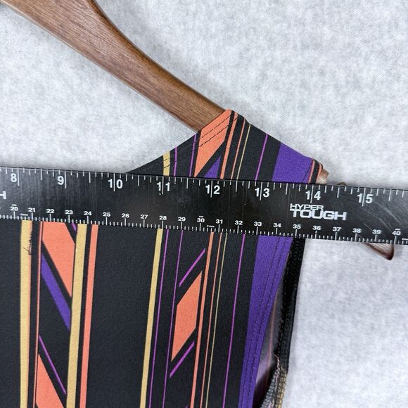 Cato Dress Womens Sz Med Black Pink Orange Sleeveless Abstract Print V-Neck - Picture 6 of 10